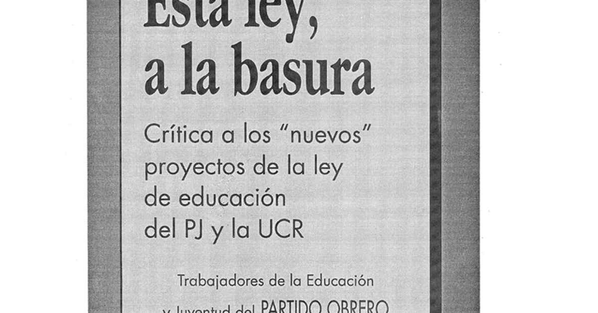 imagen de la nota Esta ley, a la basura